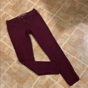 American Eagle maroon jeggings size women’s 8